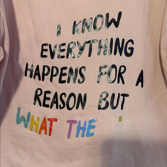 Playful Pink Hoodie with Graphic Text - Picture 2 of 5